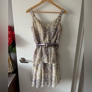 Beautiful Floral Belted Summer Dress